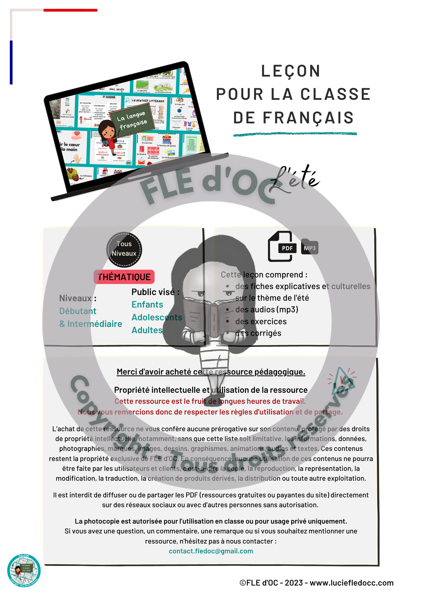 Leçon - L'été (Tous niveaux) – Image 2