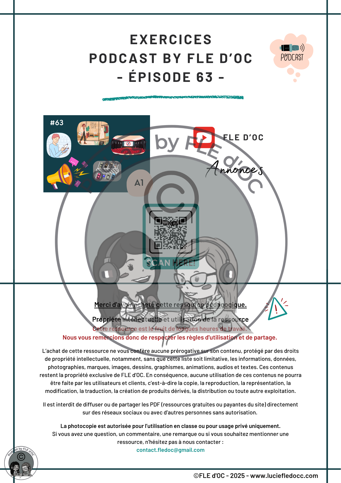 Exercices Podcast by FLE d'OC - Annonces (#63) – Image 2