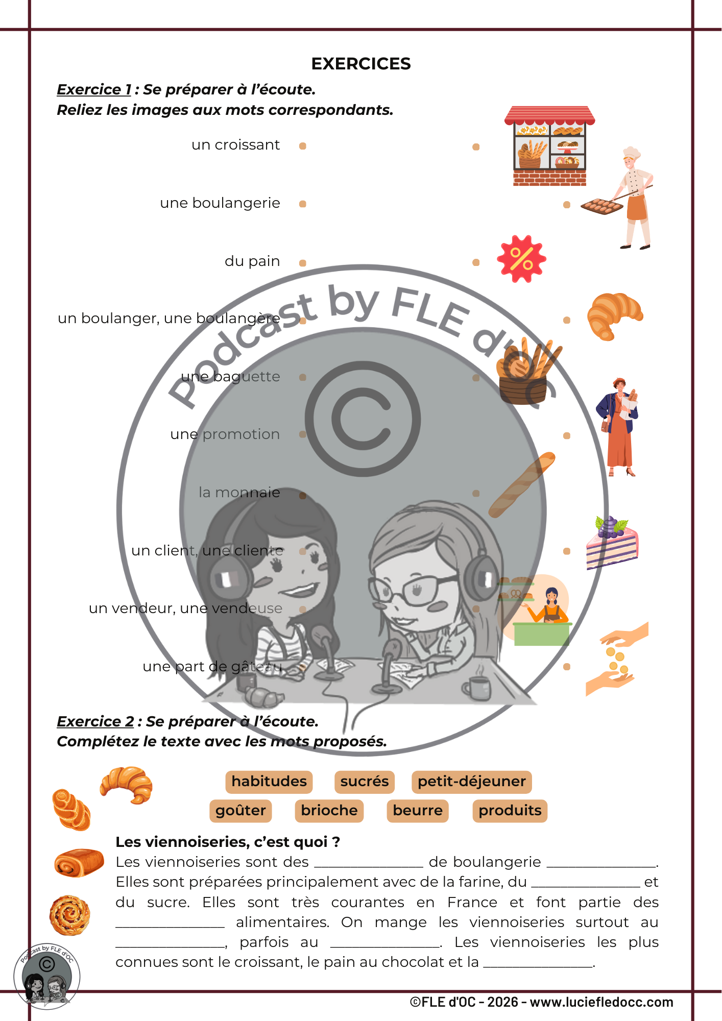 Exercices Podcast by FLE d'OC - À la boulangerie (#22) – Image 3