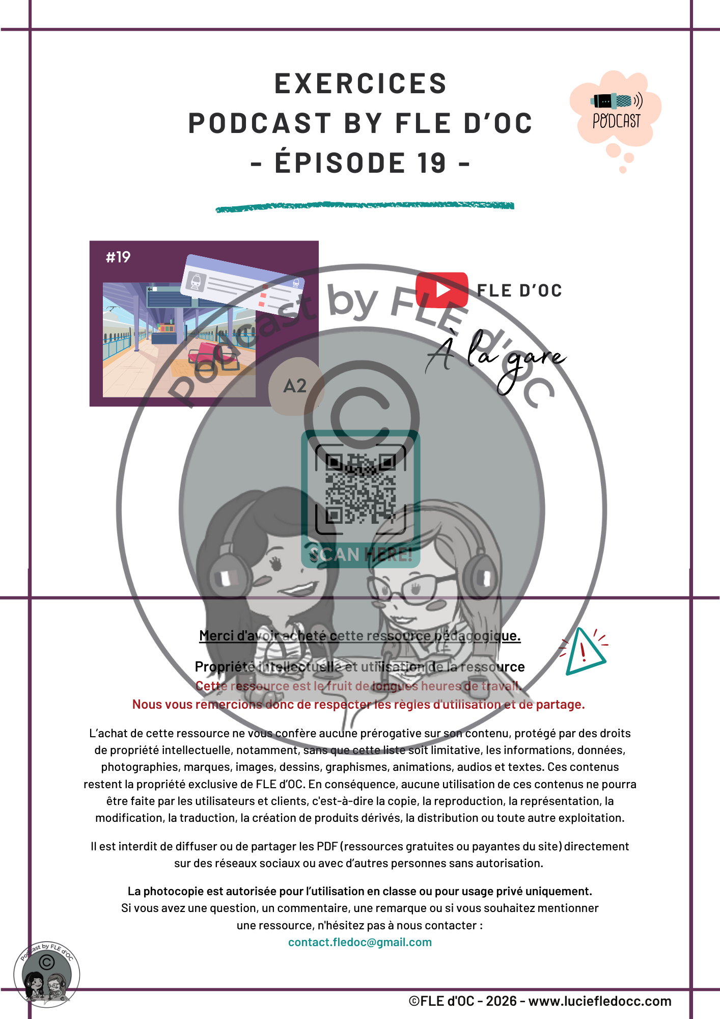 Exercices Podcast by FLE d'OC - À la gare (#19) – Image 2