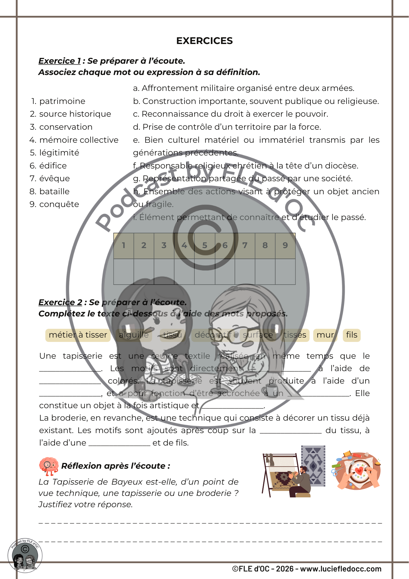 Exercices Podcast by FLE d'OC - La Tapisserie de Bayeux (#91) – Image 3