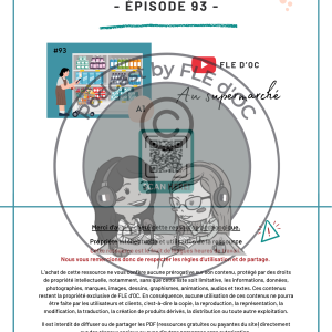 Exercices Podcast by FLE d&rsquo;OC – Au supermarché (#93)