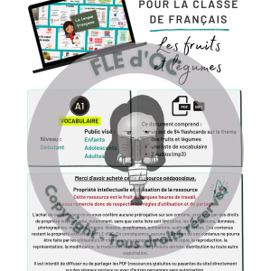 Flashcards – Les fruits et légumes (A1)