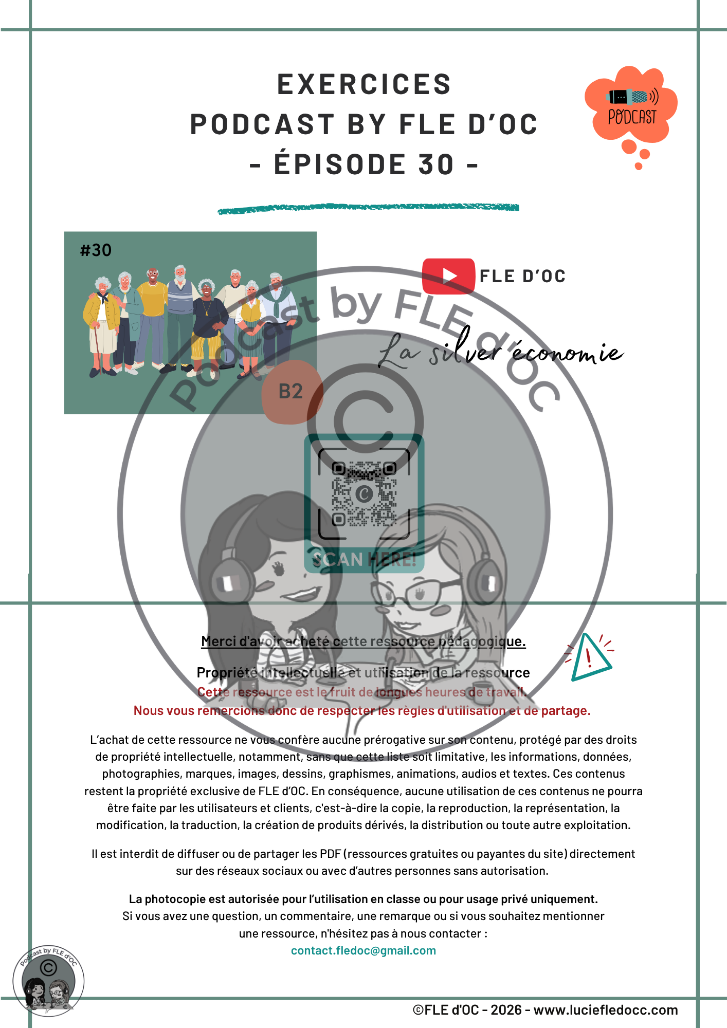 Exercices Podcast by FLE d'OC - La silver économie (#30) – Image 2