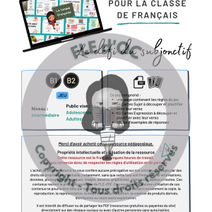 Jeu de cartes – Le défi du subjonctif (B1-B2)