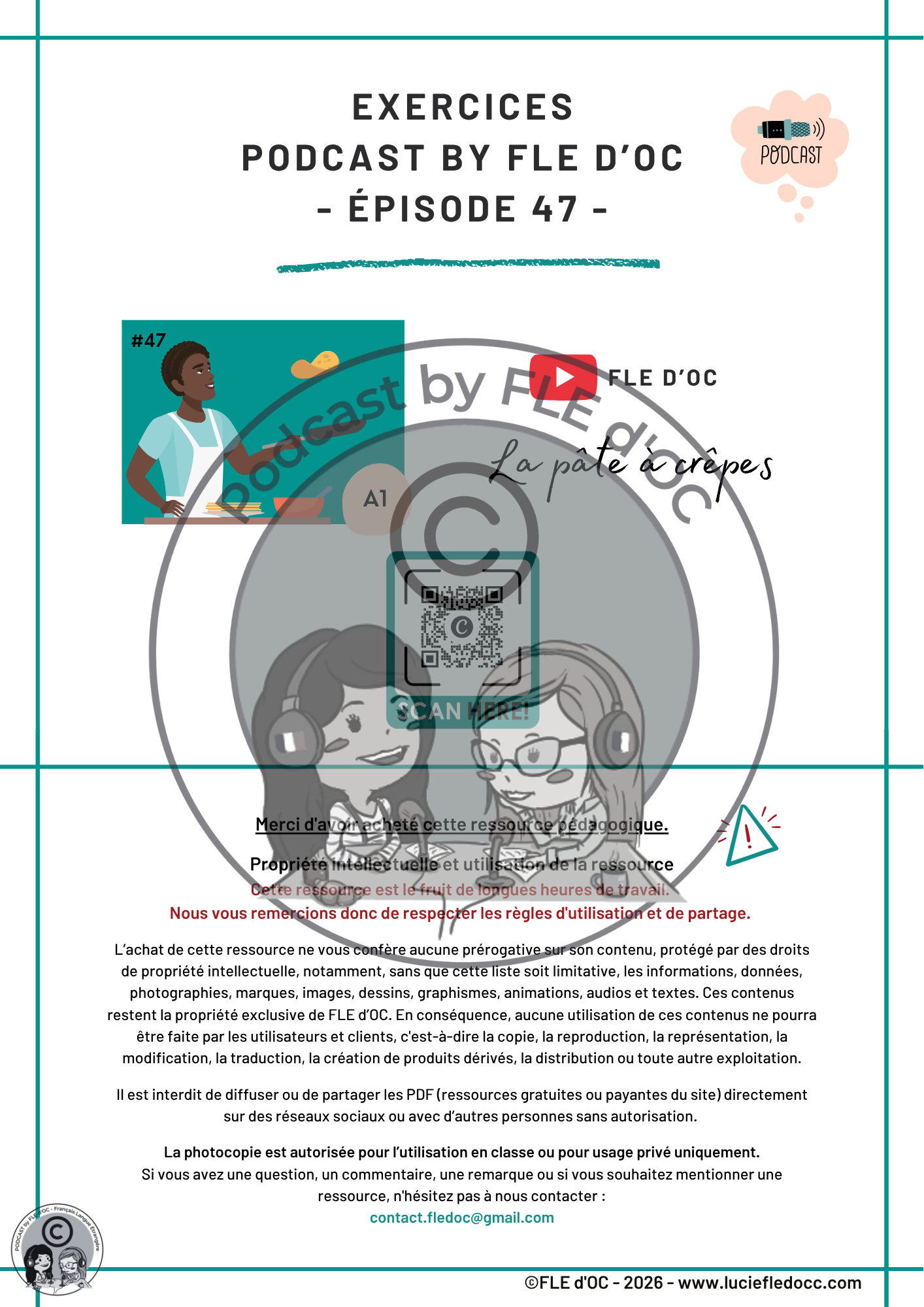 Exercices Podcast by FLE d'OC - La pâte à crêpes (#47) – Image 2