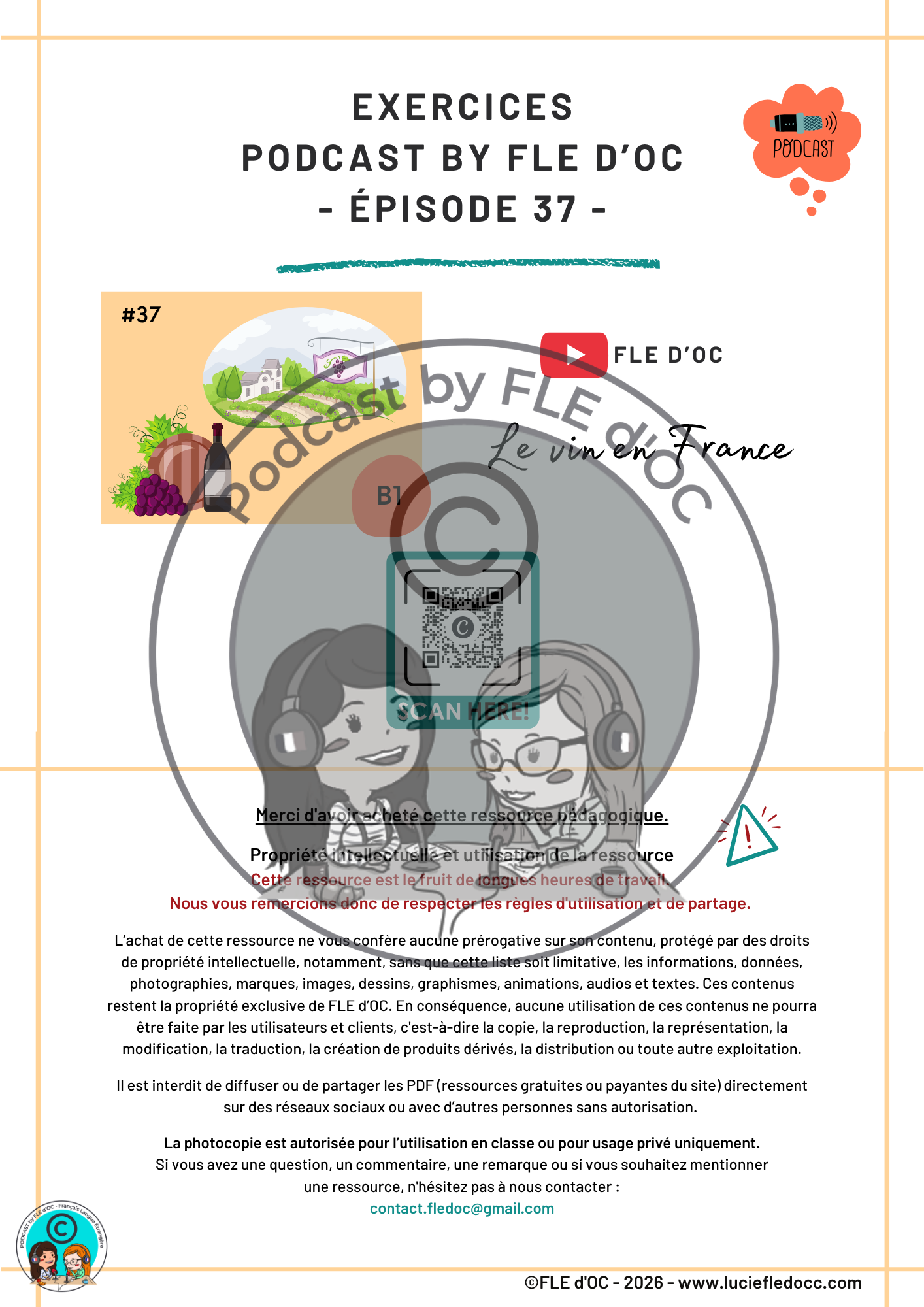 Exercices Podcast by FLE d'OC - Le vin en France (#37) – Image 2