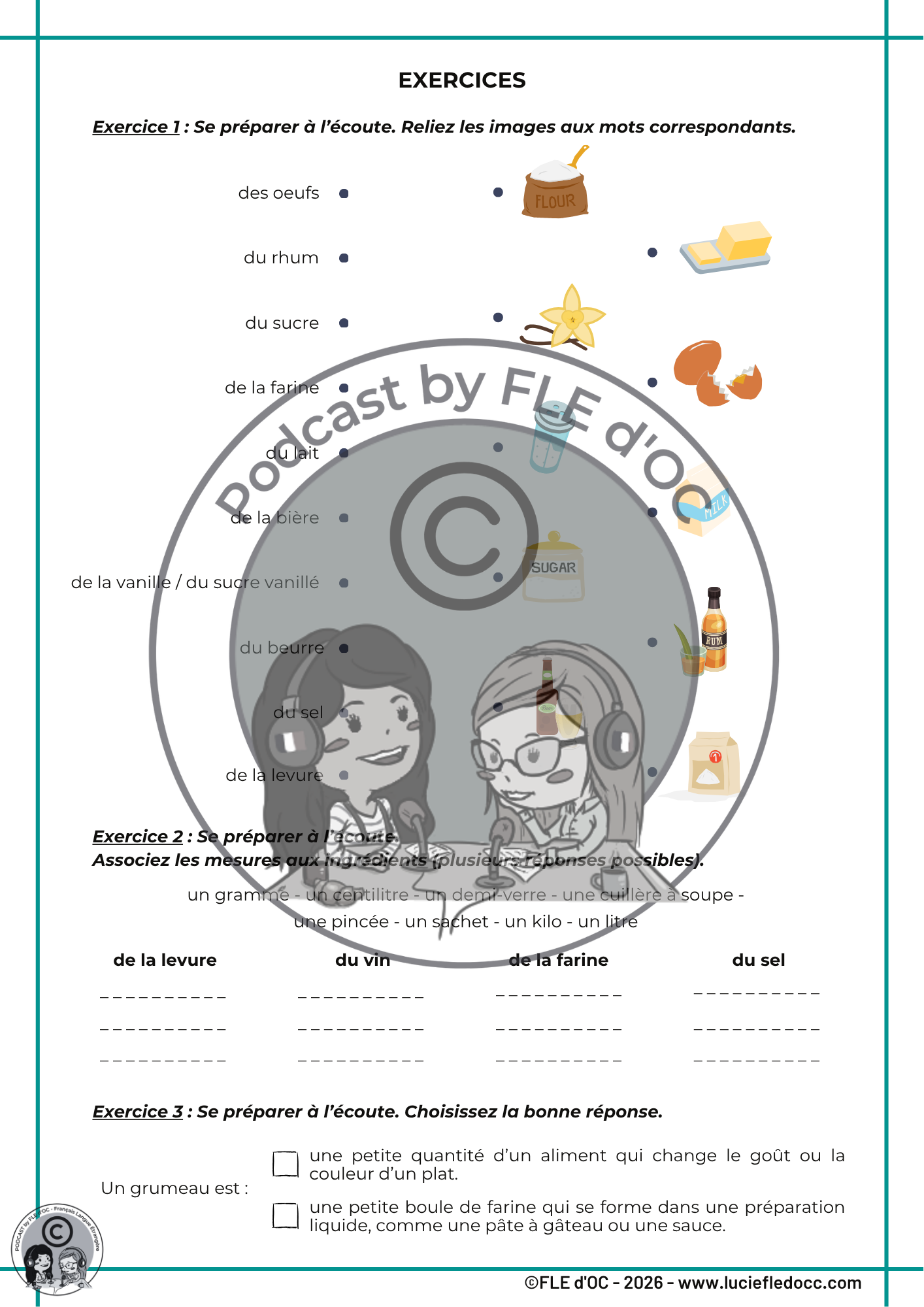 Exercices Podcast by FLE d'OC - La pâte à crêpes (#47) – Image 3