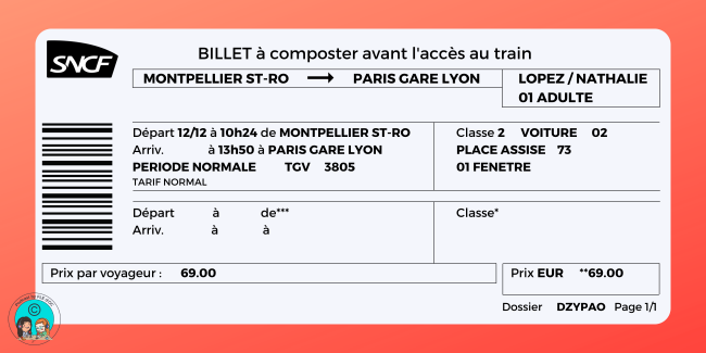 Billet de train