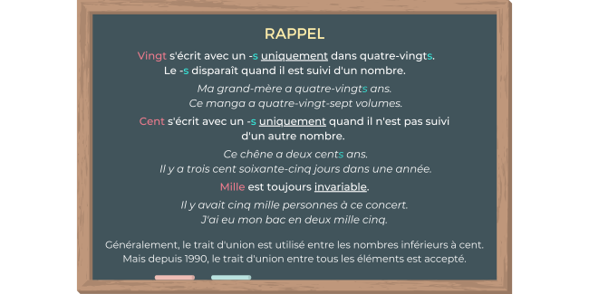 Rappel pour les dictées